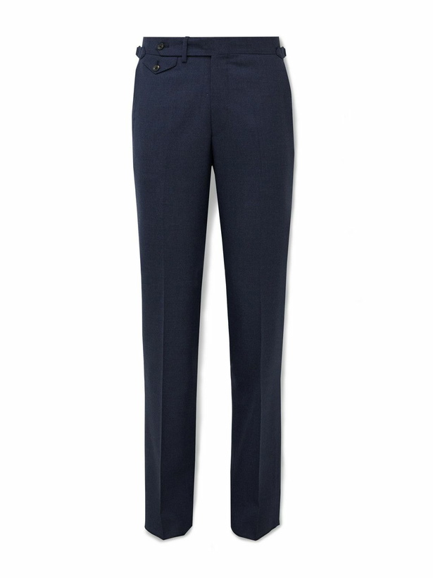 Photo: J. Mueser - Slim-Fit Straight-Leg Virgin Wool Suit Trousers - Blue