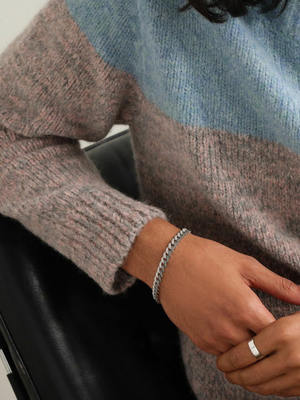 Photo: SHAY - 18-Karat White Gold, Sapphire and Diamond Curb Chain Bracelet - Silver