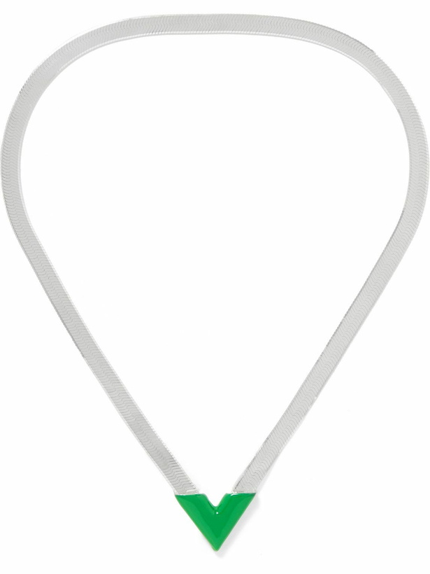 Photo: Bottega Veneta - Sterling Silver and Enamel Chain Necklace