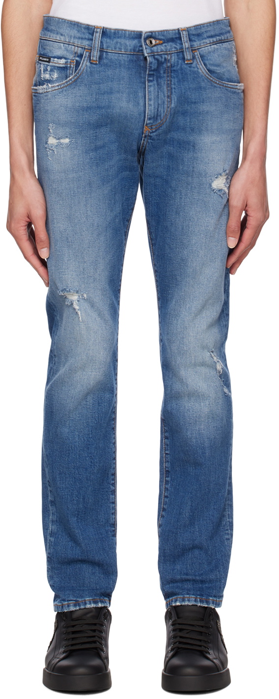 Dolce & Gabbana Blue Patch Jeans Dolce & Gabbana