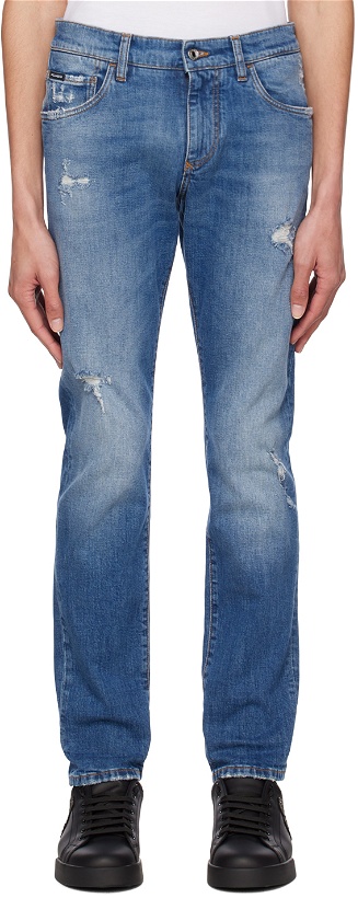 Photo: Dolce & Gabbana Blue Patch Jeans