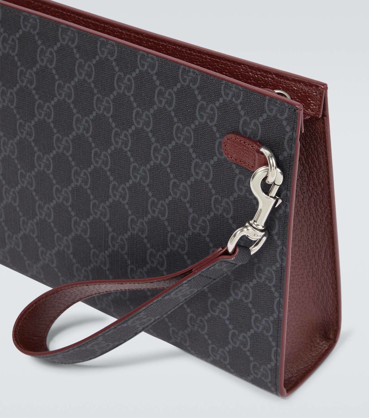 Gucci GG canvas leather-trimmed pouch Gucci