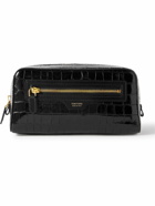 TOM FORD - Croc-Effect Leather Wash Bag