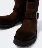 Balenciaga Venom suede biker boots