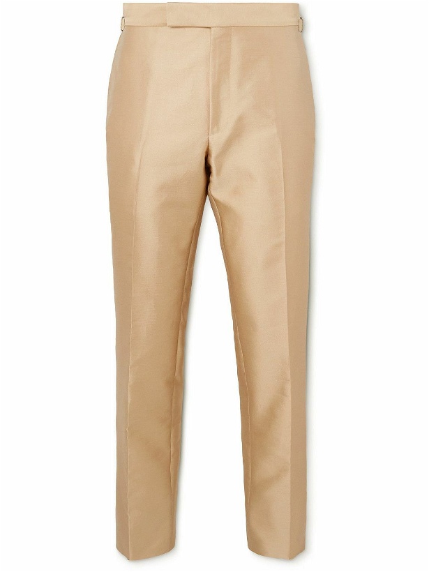 Photo: TOM FORD - Shelton Straight-Leg Cotton-Blend Suit Trousers - Gold