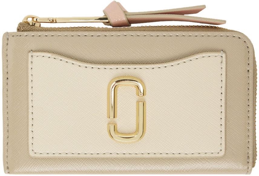 ZIP LEATHER WALLET ECRU