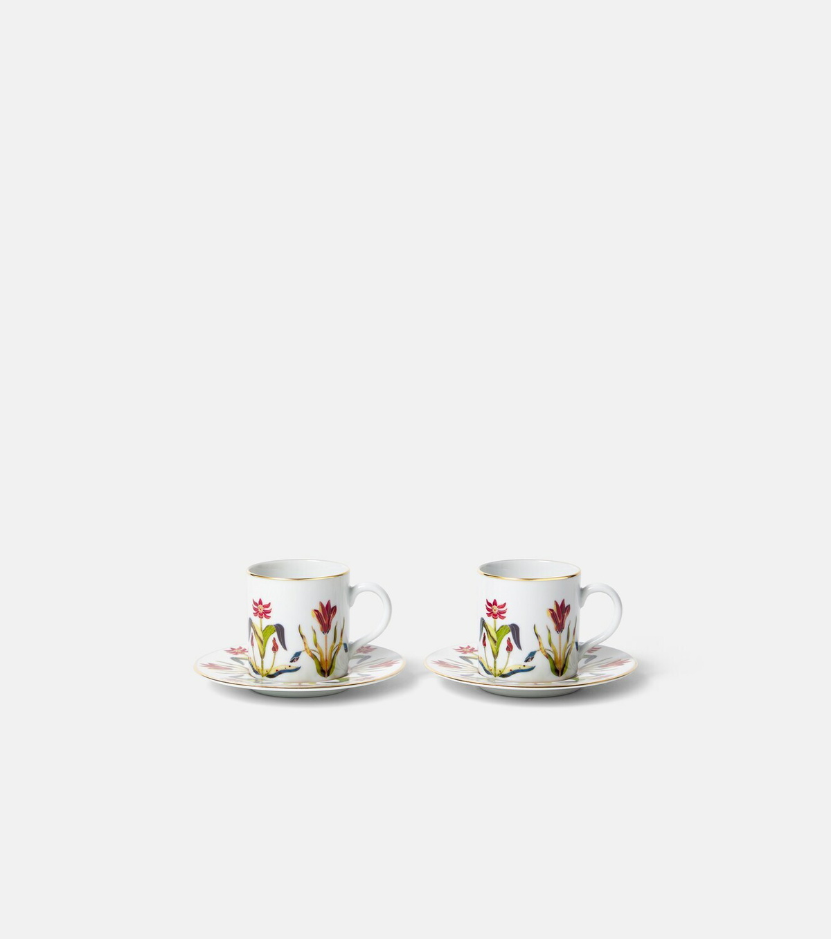 L'Objet Grand Tour set of 2 espresso cups and saucers