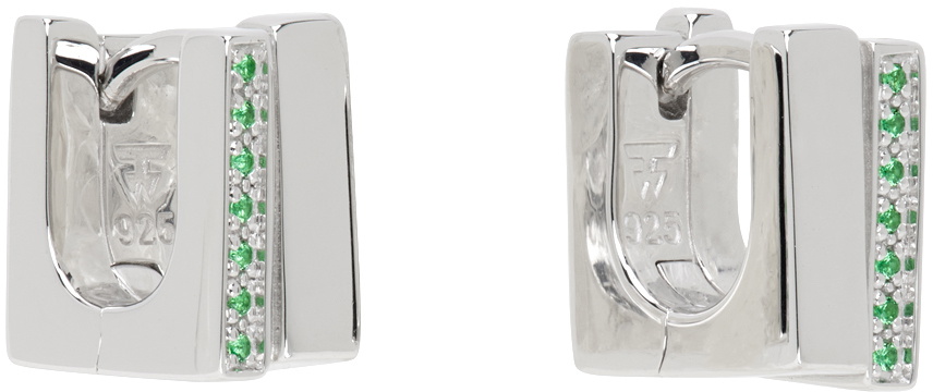Tom Wood SSENSE Exclusive Silver Step Huggie Earrings