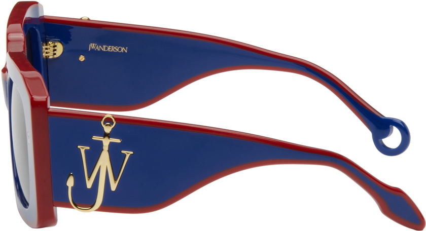 JW Anderson SSENSE Exclusive Blue & Red Bumper Sunglasses