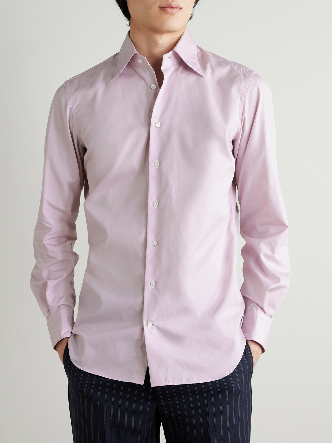Husbands - Supima Cotton-Poplin Shirt - Purple