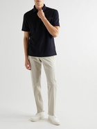 Zegna - Cotton-Piqué Polo Shirt - Blue