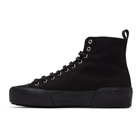 Jil Sander Black Canvas High-Top Sneakers