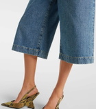 The Attico Denim wide-leg Bermuda shorts