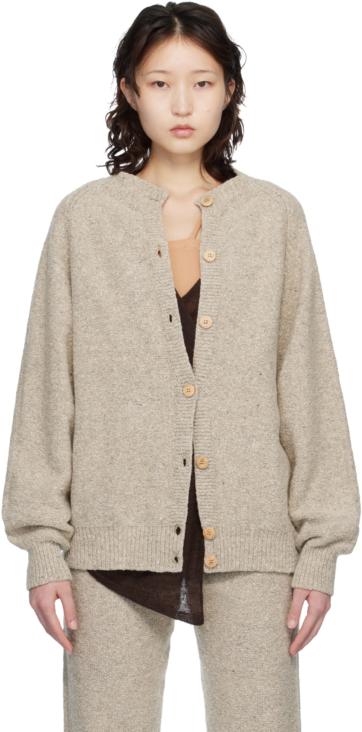 Baserange Taupe Soar Cardigan
