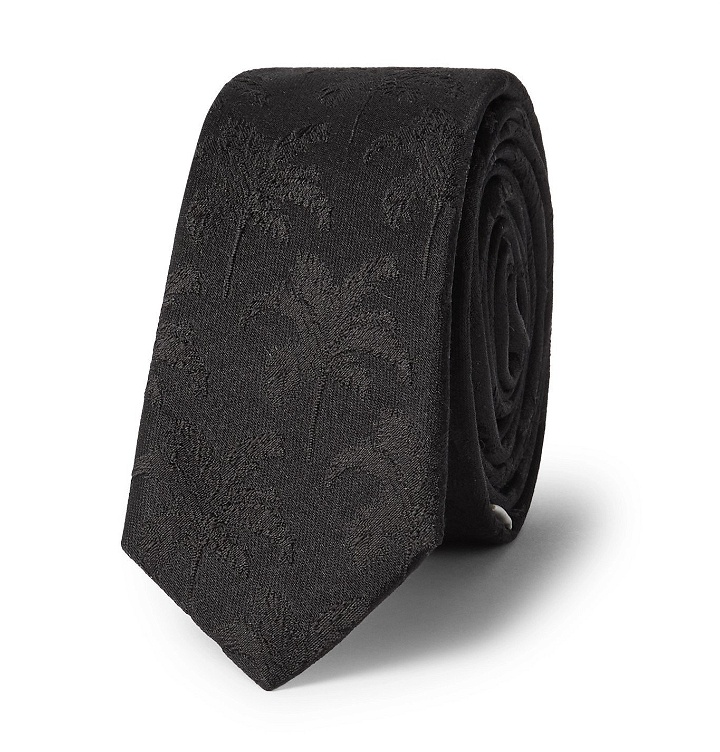 Photo: SAINT LAURENT - 4cm Silk-Jacquard Tie - Black