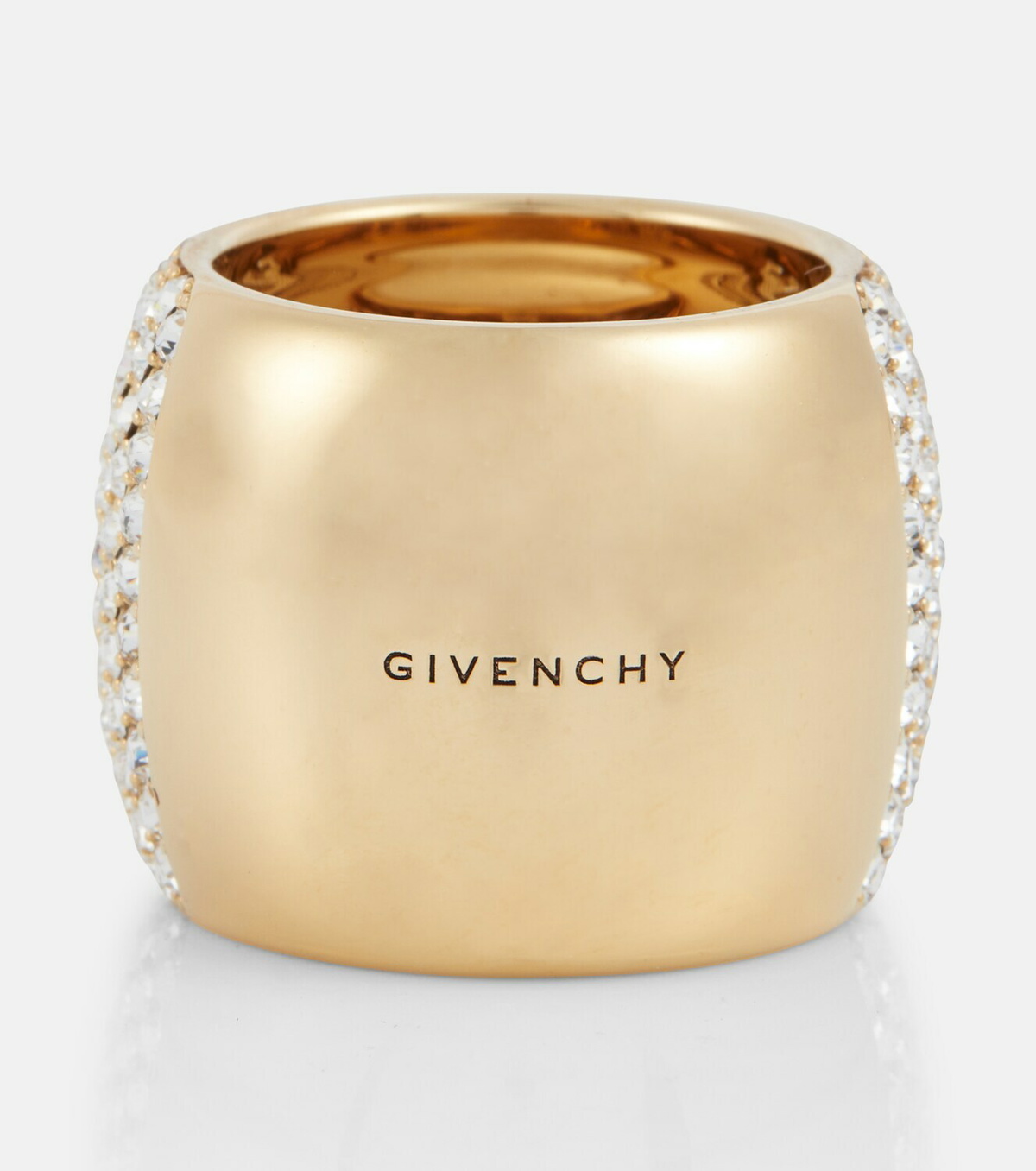 Givenchy STITCH RING IN METAL WITH CRYSTALS