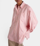 Brunello Cucinelli Oversized striped cotton and silk shirt