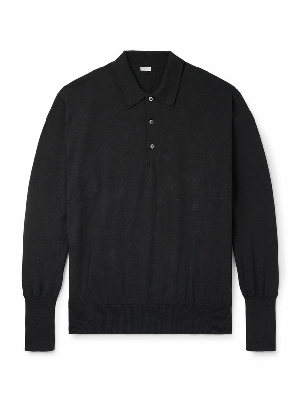 Photo: A.PRESSE - Cotton Polo Sweater - Black