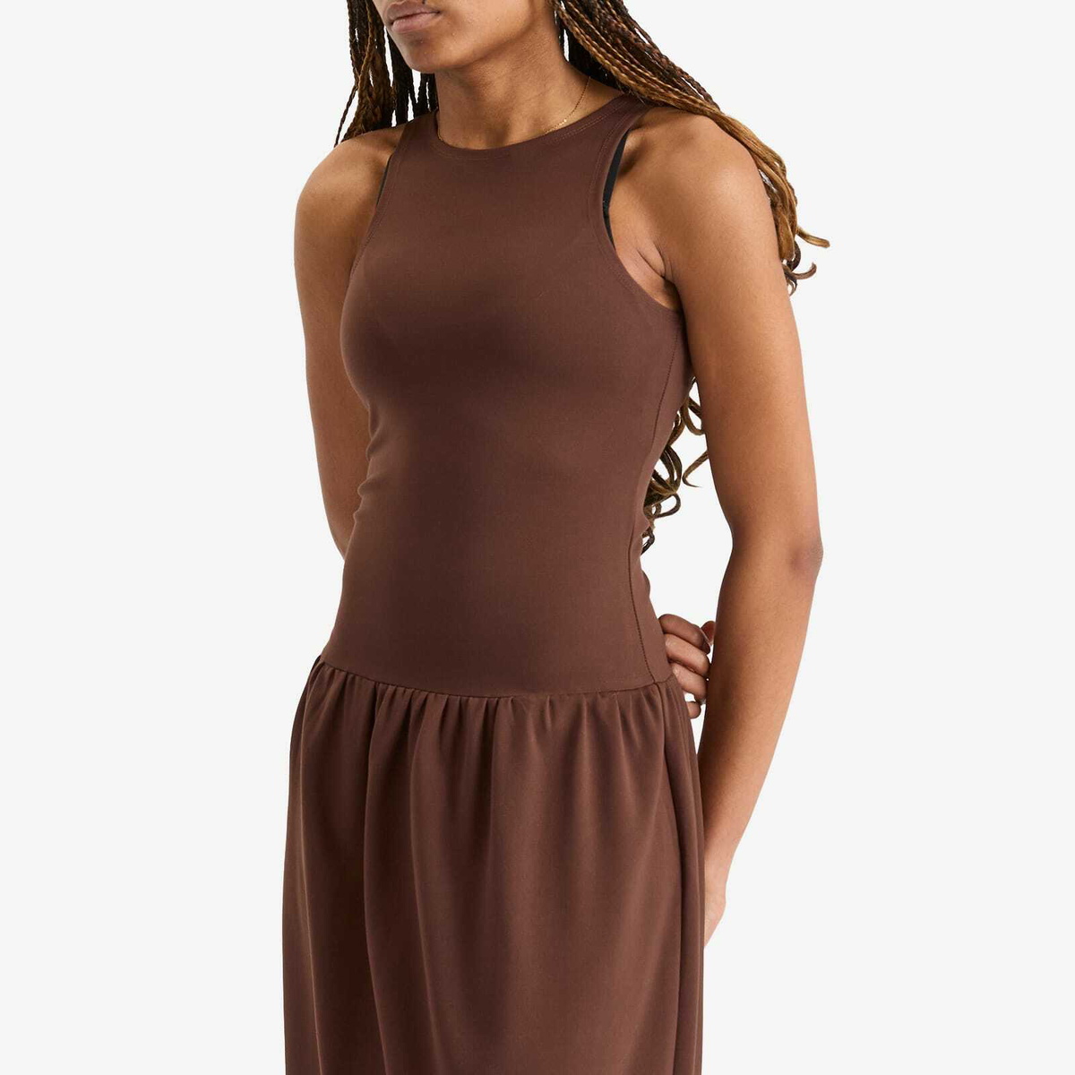 4th & Reckless Women's Shannon Midi Dress in Chocolate