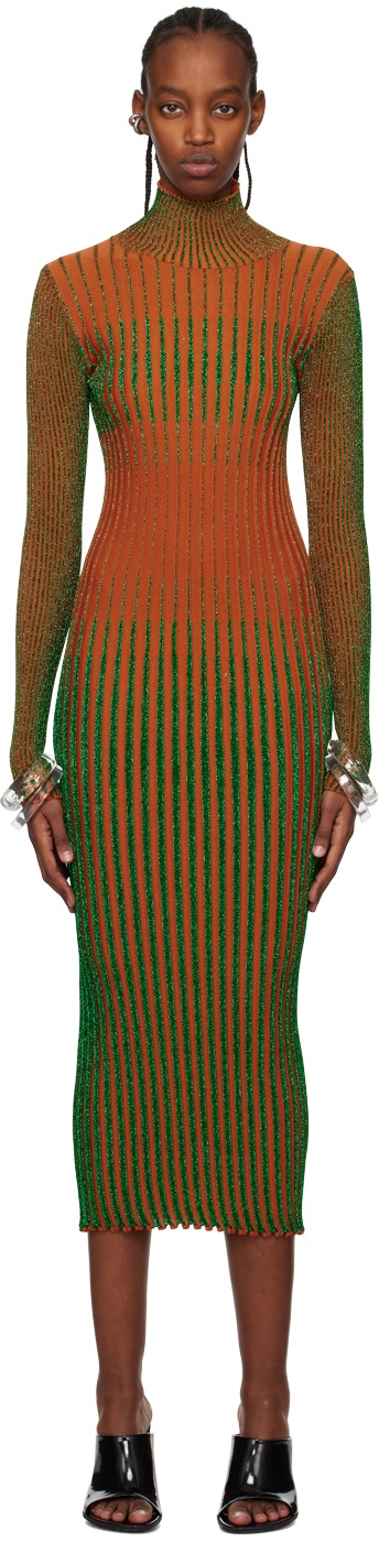 Photo: Jean Paul Gaultier Orange & Green 'The Cyber' Midi Dress