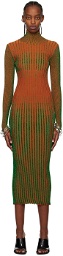 Jean Paul Gaultier Orange & Green 'The Cyber' Midi Dress