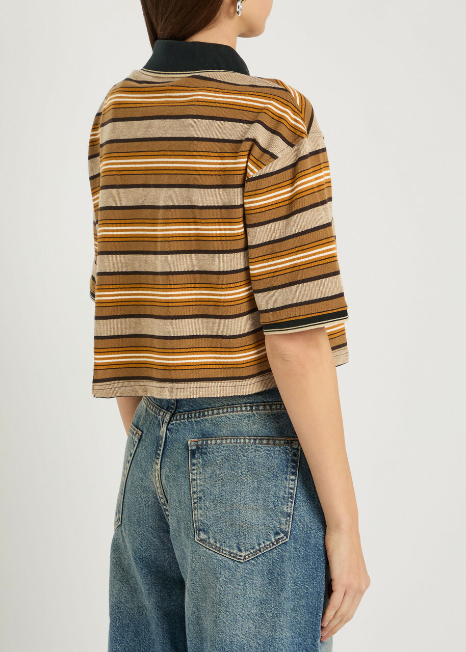 Isabel Marant étoile Isalyne Asymmetric Striped Cotton Polo top Multicoloured