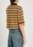 Isabel Marant étoile Isalyne Asymmetric Striped Cotton Polo top Multicoloured