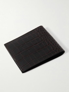 Smythson - Mara Croc-Effect Leather Billfold Wallet