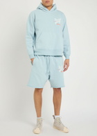 Saint Mxxxxxx Logo-print Cotton Shorts Light Blue