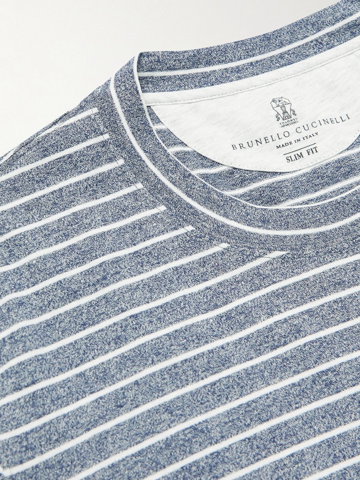Brunello Cucinelli Blue Linen T-Shirt