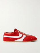 Dries Van Noten - Leather-Trimmed Suede Sneakers - Red