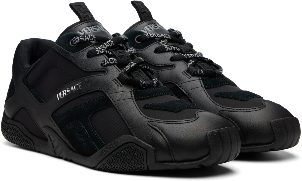 Versace Black Galaxia Leather Sneakers