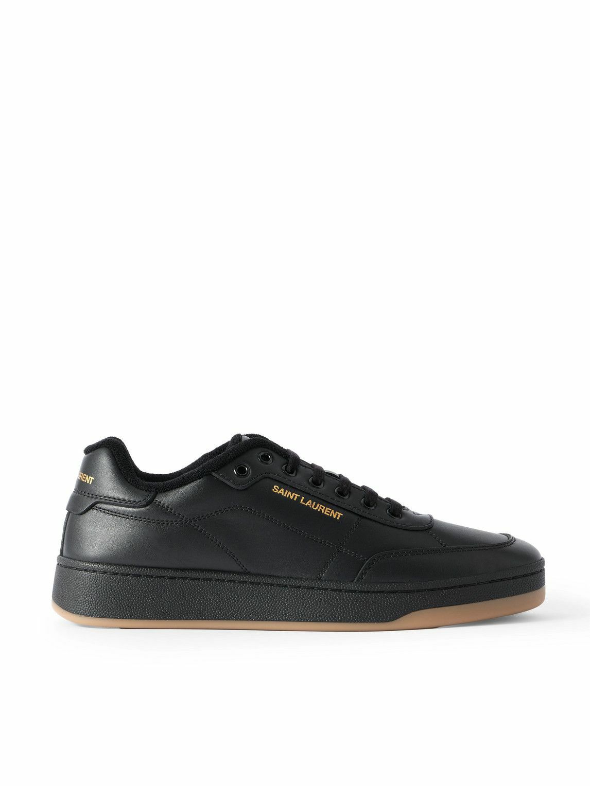 SAINT LAURENT - SL/10 Suede-Trimmed Perforated Leather High