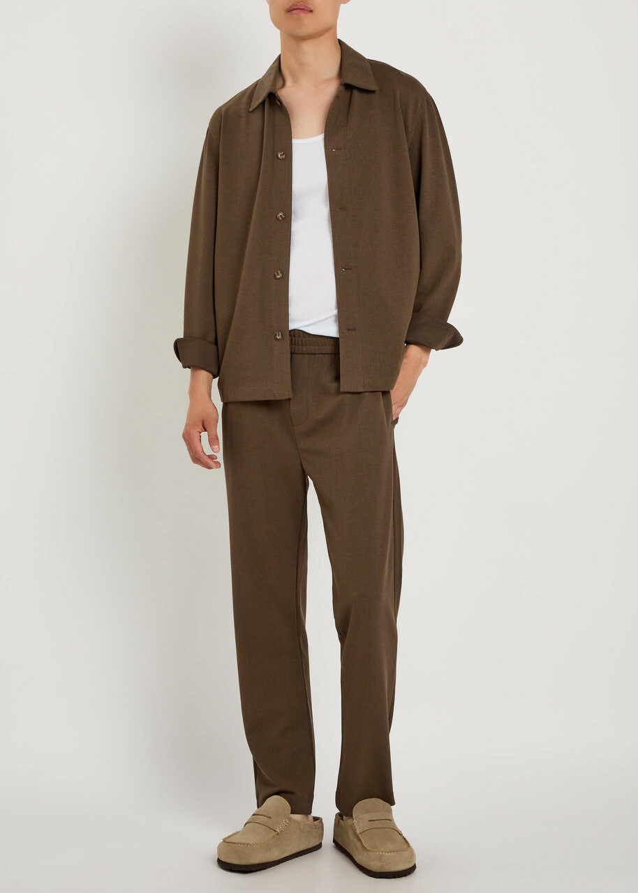 Raith Geneva Textured Jersey Overshirt Brown