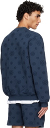 Casablanca Navy Applique Monogram Sweatshirt