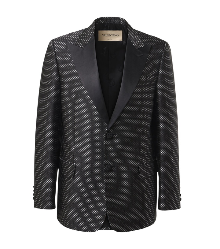 Photo: Valentino Polka-dot jacquard tuxedo jacket