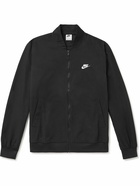 Nike - Club Logo-Embroidered Cotton-Blend Gabardine Zip-Up Sweatshirt - Black