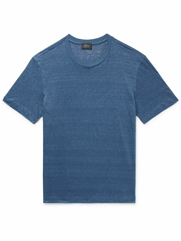 Photo: Brioni - Linen-Jersey T-Shirt - Blue