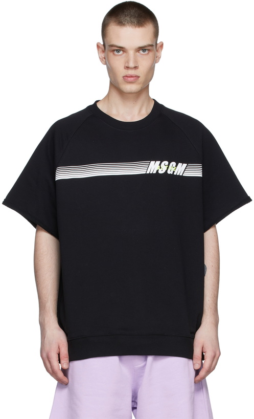 Photo: MSGM Black Cotton T-Shirt