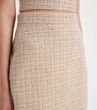 Elie Saab Checked sequined tweed midi skirt