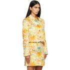Versace Multicolor Printed Silk Duchesse Jacket