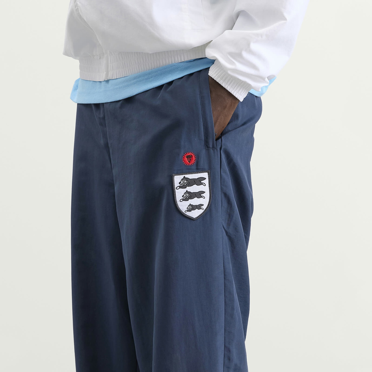 ICECREAM Men's Running Dog Patch Football Track Pants in Navy