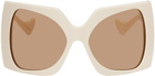 Gucci Off-White Square Sunglasses