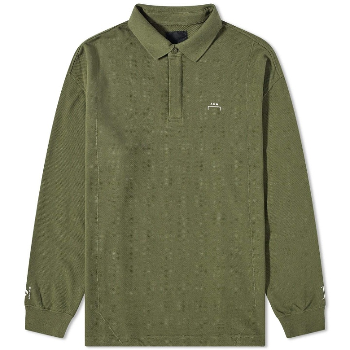 Photo: Converse Men's x A-Cold-Wall Long Sleeve Polo Shirt in Dark Green Pine