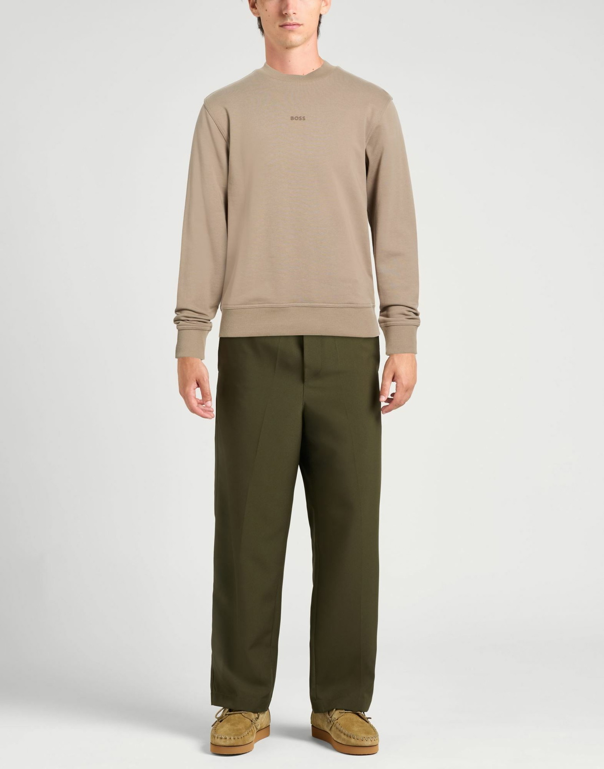 Boss Mens Sweatshirt Sand