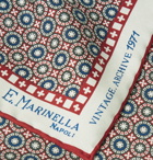 E.MARINELLA - 1971 Archive Printed Silk-Twill Pocket Square - Red