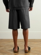 LE 17 SEPTEMBRE - Straight-Leg Pleated Twill Bermuda Shorts - Black