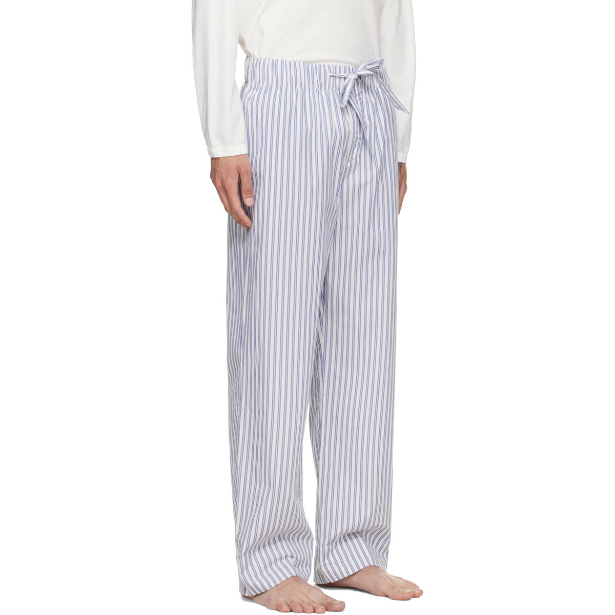 Tekla Blue & White Poplin Pyjama Pants