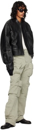 Tondolo Black Ecco Leather Bomber Jacket