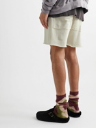 Les Tien - Yacht Straight-Leg Garment-Dyed Cotton-Jersey Drawstring Shorts - Neutrals